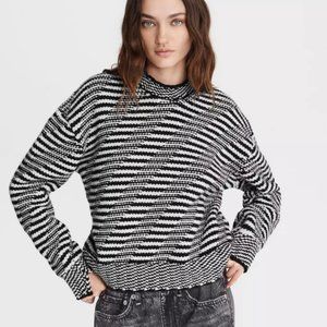 New w/Tag RAG & BONE Willow Stripe Wool Sweater size L